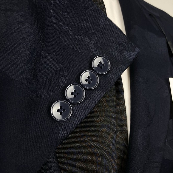 Bar III Mens Slim fit Dinner Jacket Blazer 42R Navy Blue Floral E111702 - Picture 7 of 9